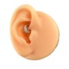 Anneau en Acier chirurgical - Argent avec Pierres claires - Image 2