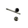 Silver Surgical Steel Bar – Seductive Black Stone - Image 2