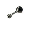 Silver Surgical Steel Bar – Seductive Black Stone
