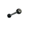 Black Titanium Bar – Shimmering Clear Stone