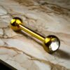 Barre en Titanium Or – Pierre claire Scintillante. - Image 4