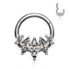 Anneau en Acier chirurgical - Argent avec Pierres claires