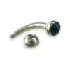 Bijou en Acier chirurgical - Argent pierre noir - Image 2