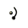 Bijou en Titanium - Noir pierre licorne - Image 2
