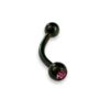 Bijou en Titanium - Noir pierre rose