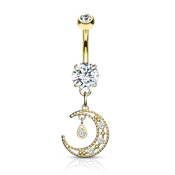 Gold Surgical Steel Belly Button Jewelry