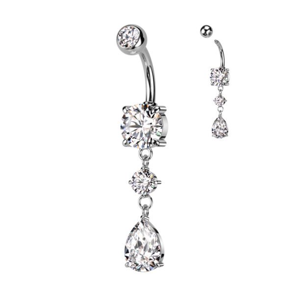 Bijou en Acier Chirurgical pour Nombril - Argent